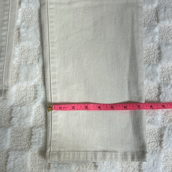 Talbots Womens High Waisted Flattering Ankle Crop Jeans Size 16 Cream Plus size - Picture 10 of 11